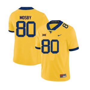 Men's West Virginia Mountaineers NCAA #80 Quamaezius Mosby Yellow Authentic Nike Stitched College Football Jersey TY15X66RG